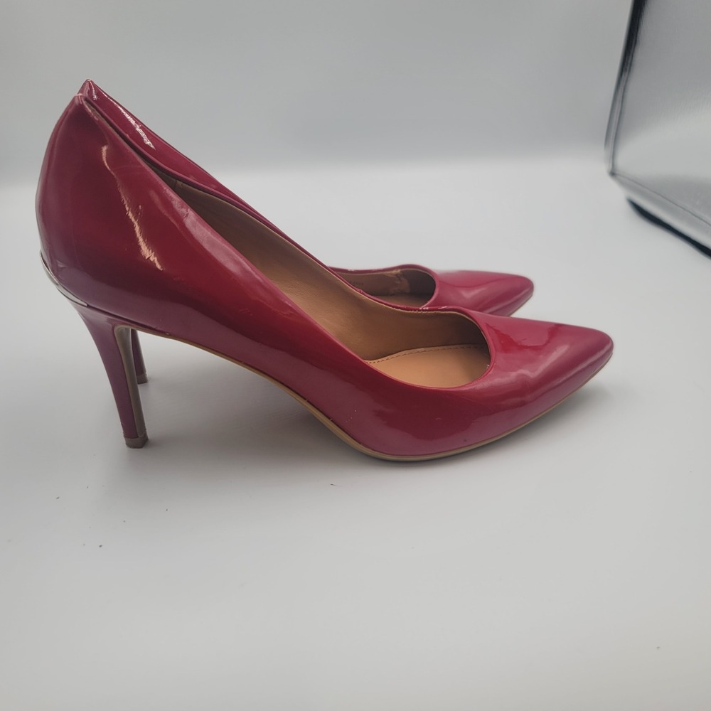 Calvin Klein Kamara Bold Red Patent Pointed Toe Stiletto Power Pumps Womens 6